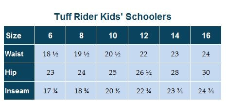 Tuff Rider Boot Size Chart